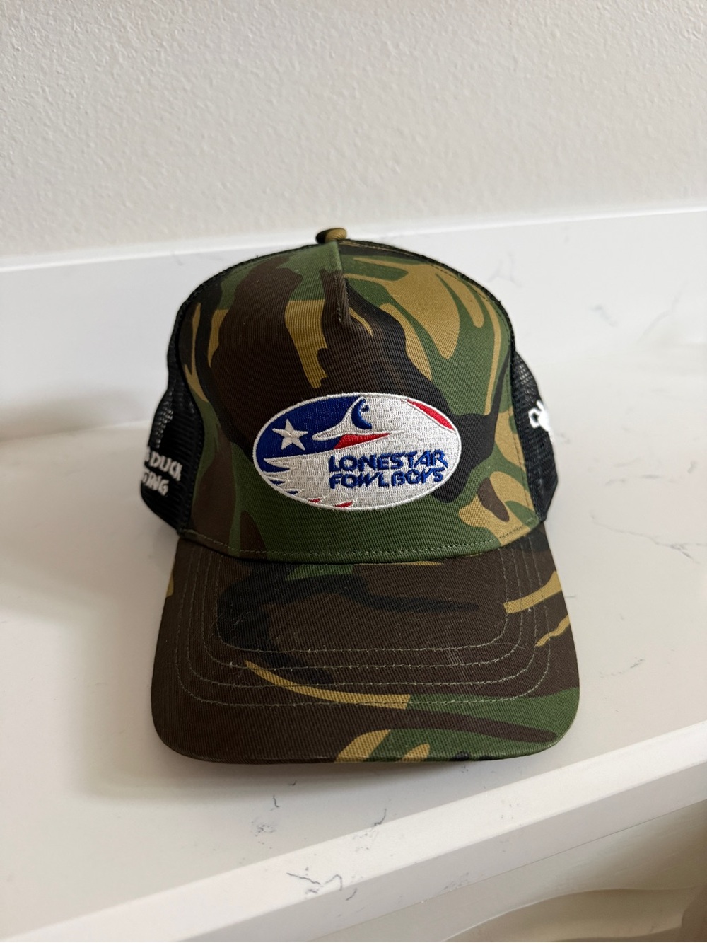 Camo Trucker Hat. Lonestar Fowlboys Duck Hunters